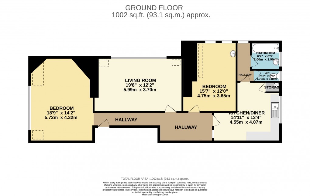 Floorplan for Sea Hill, Seaton, Devon, EX12