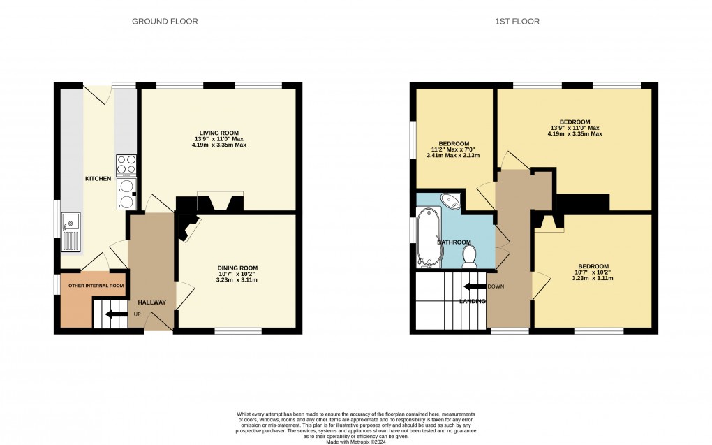 Floorplan for Hillside, Colyton, Devon, EX24