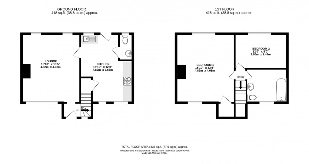 Floorplan for Woodmead Road, Lyme Regis