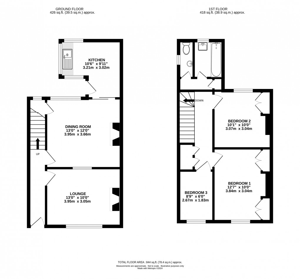 Floorplan for Lym Close, Lyme Regis