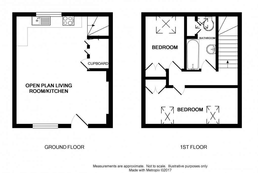 Floorplan for Coppers Cottages, Lyme Regis