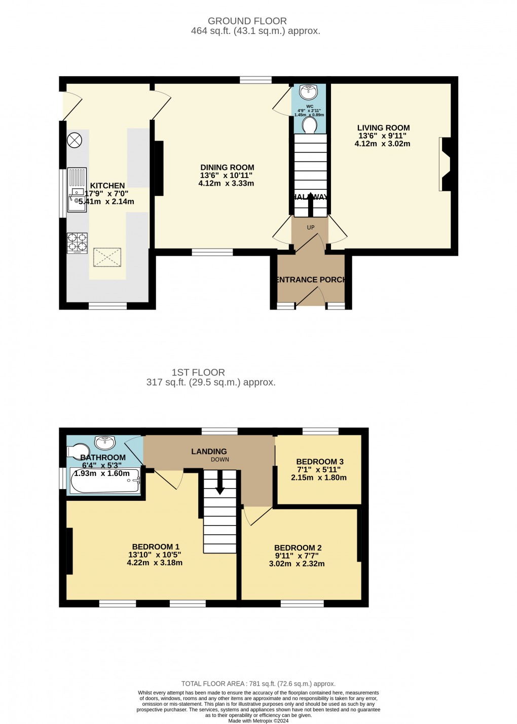 Floorplan for Woodbine Place, Seaton, EX12