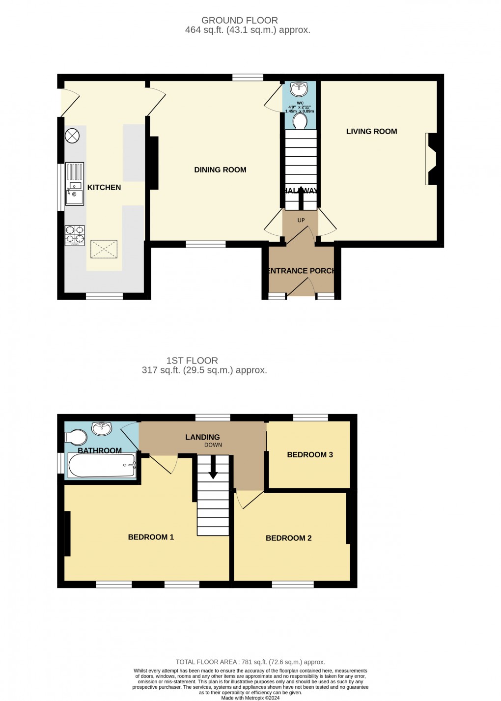 Floorplan for Woodbine Place, Seaton, EX12