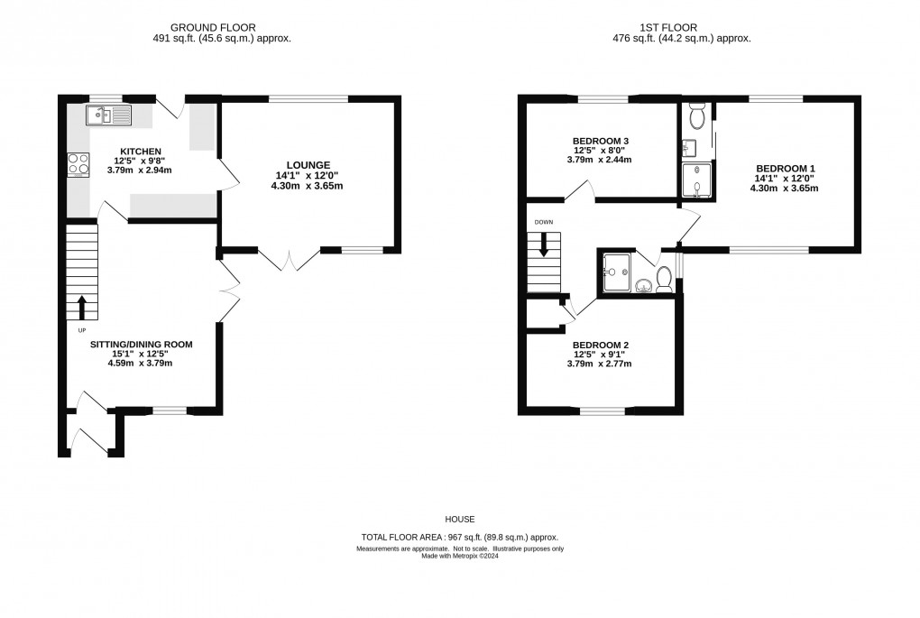 Floorplan for Queens Walk, Lyme Regis