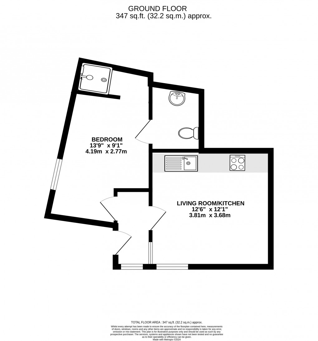 Floorplan for Hill Road, Lyme Regis