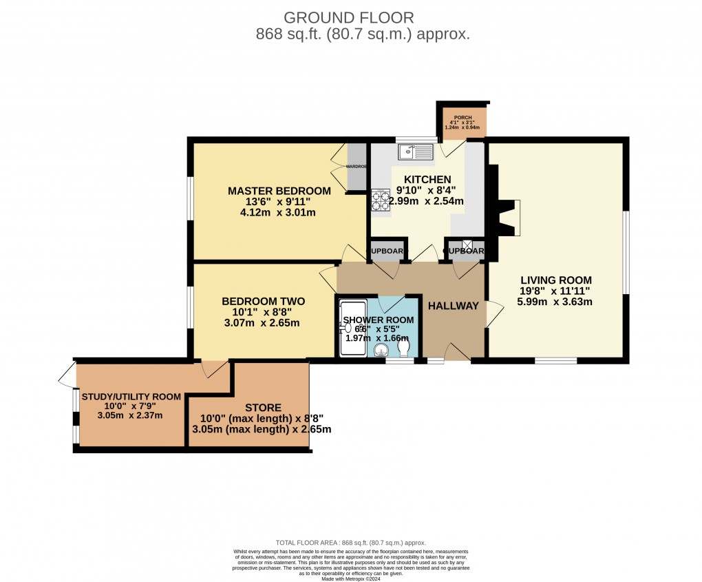 Floorplan for Seaton Down Close, Seaton, Devon, EX12